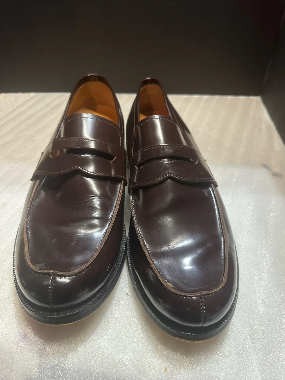 Express Men’s Brown Leather Penny Loafers